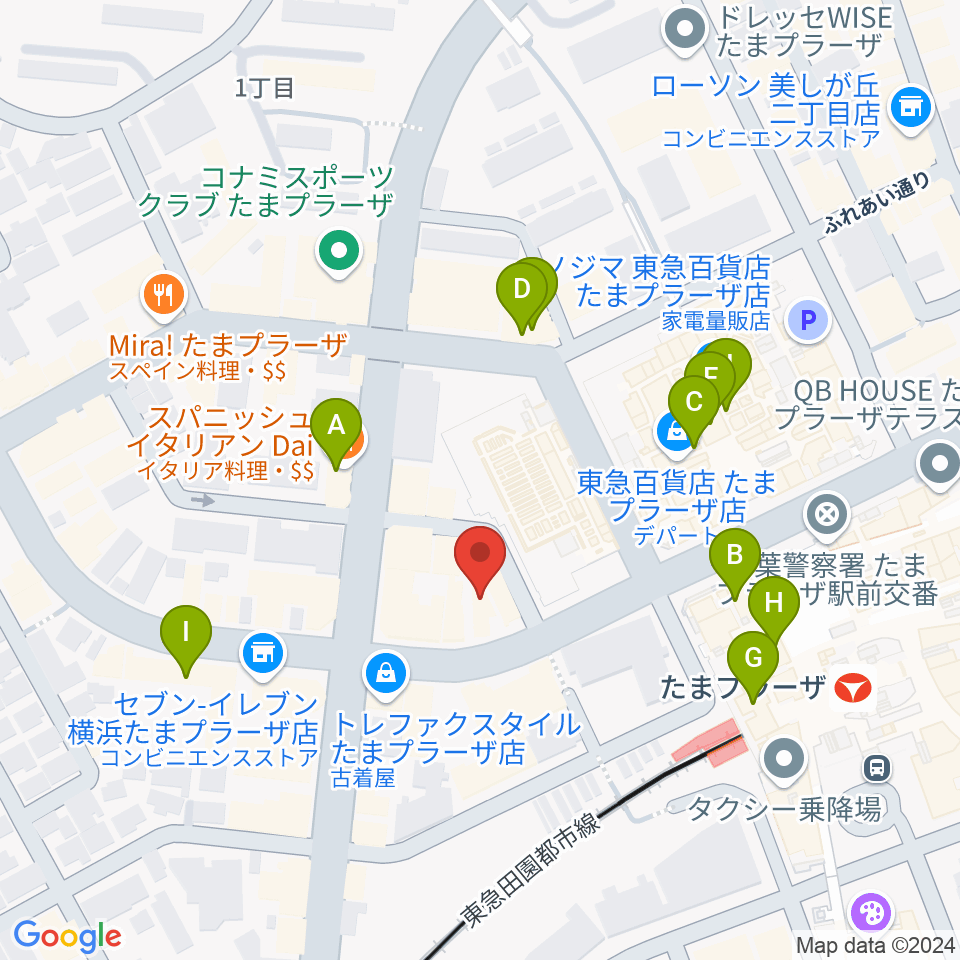 音教楽器店周辺のカフェ一覧地図