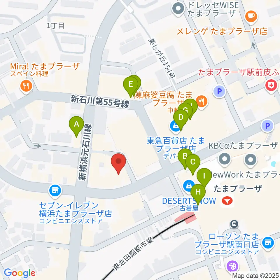 音教楽器店周辺のカフェ一覧地図