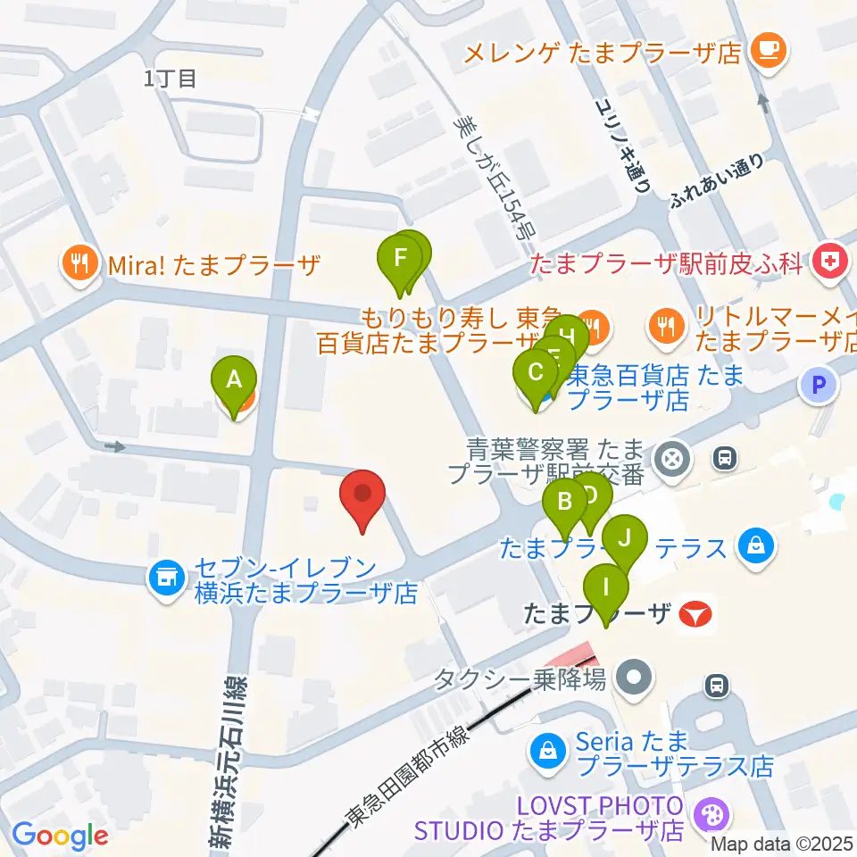 音教楽器店周辺のカフェ一覧地図