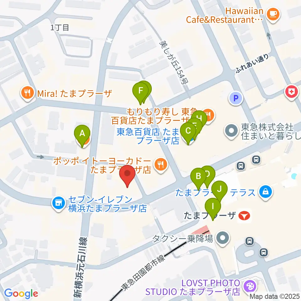音教楽器店周辺のカフェ一覧地図