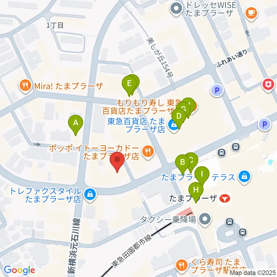 音教楽器店周辺のカフェ一覧地図