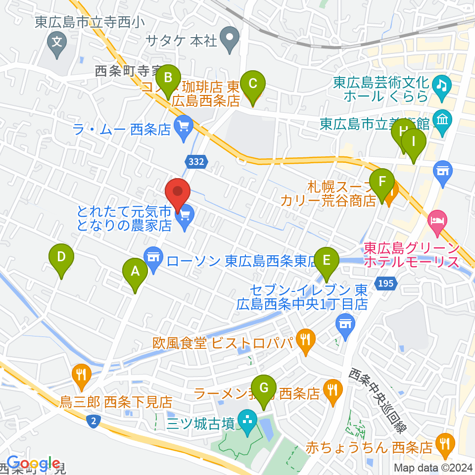 ハママツ楽器周辺のカフェ一覧地図