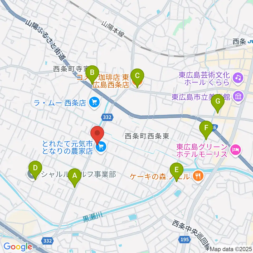 ハママツ楽器周辺のカフェ一覧地図