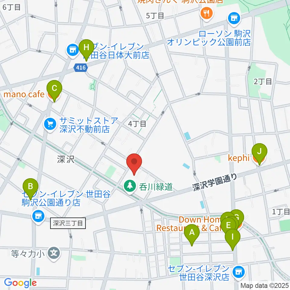 アライブレコーディングスタジオ周辺のカフェ一覧地図