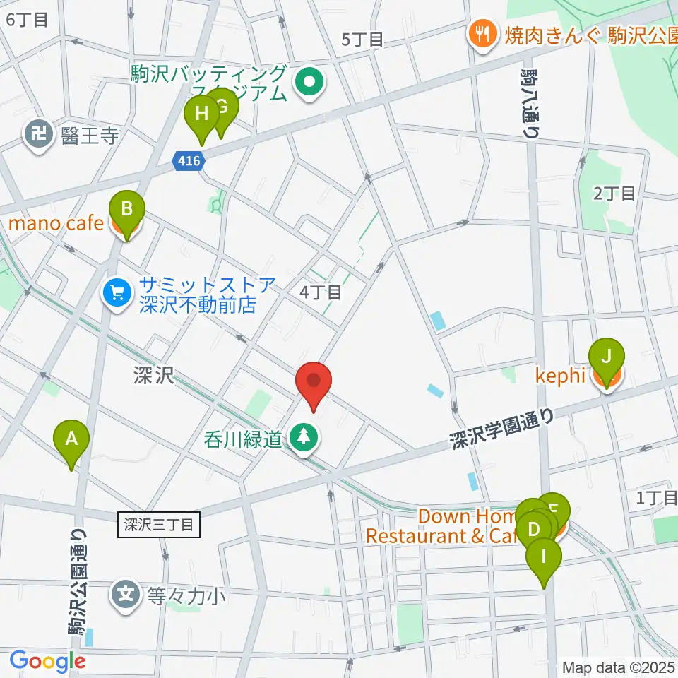 アライブレコーディングスタジオ周辺のカフェ一覧地図