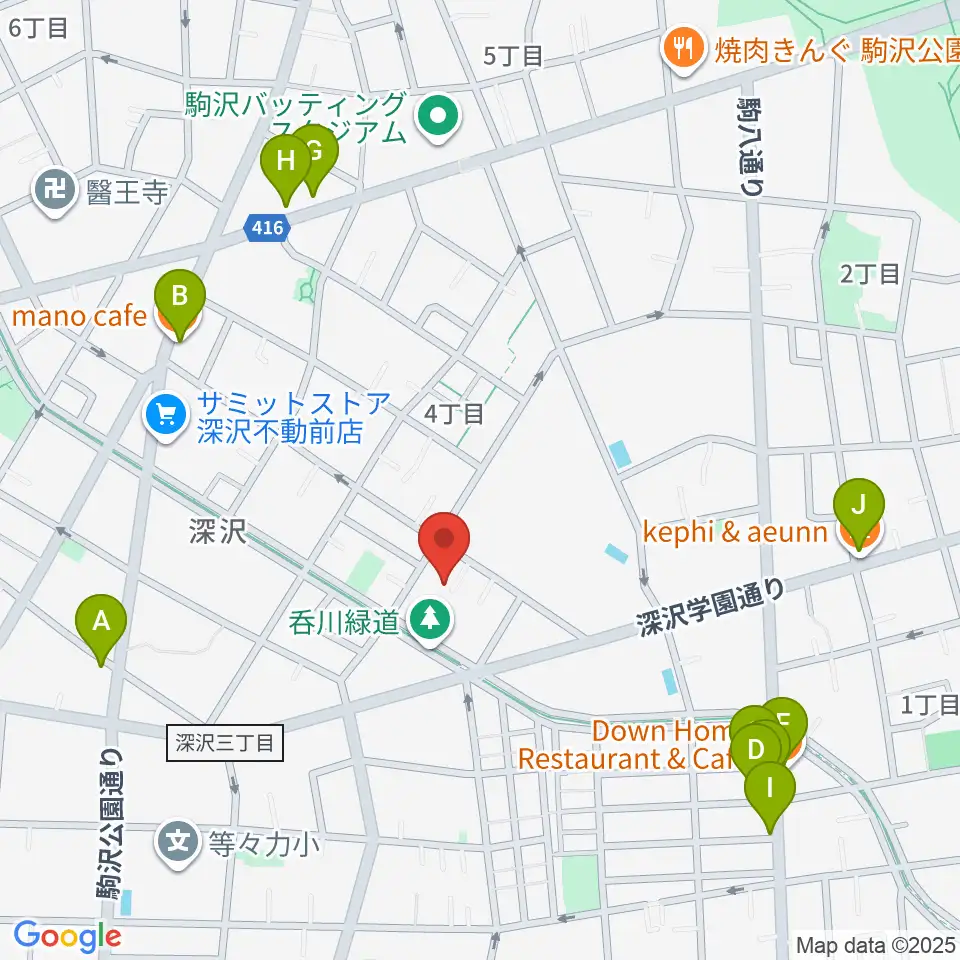 アライブレコーディングスタジオ周辺のカフェ一覧地図