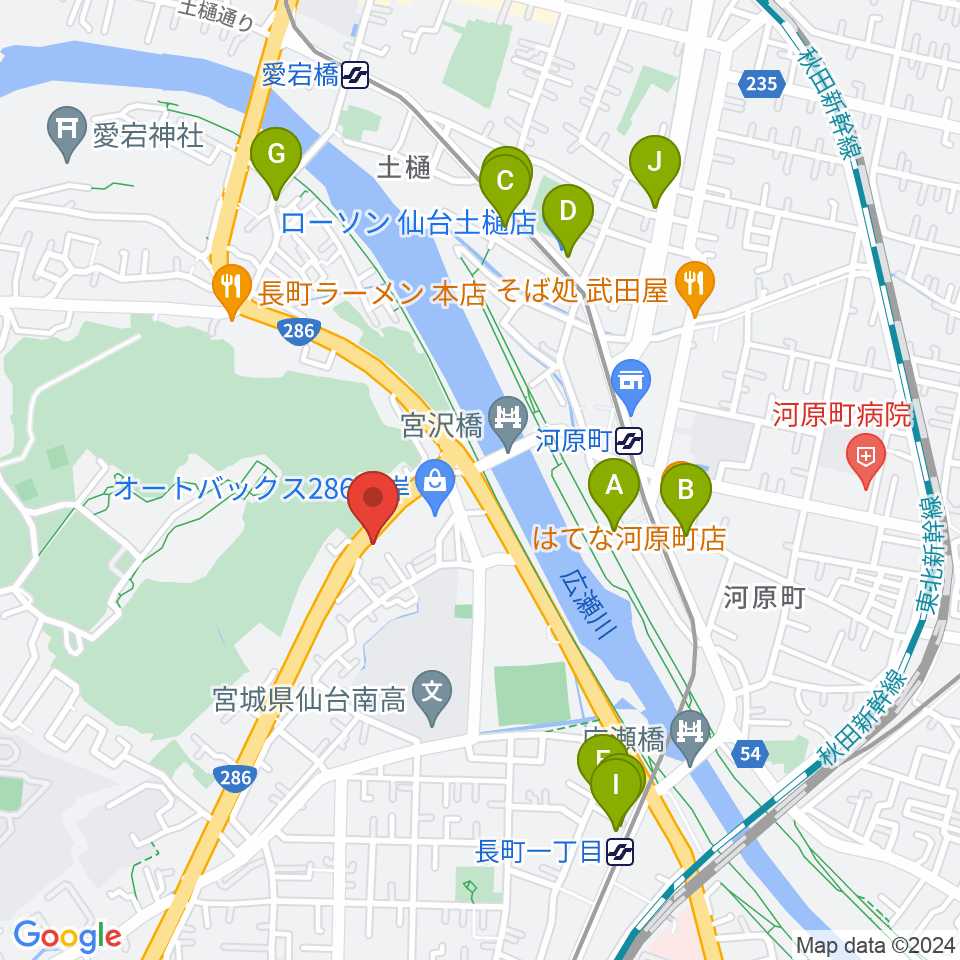 STUDIO B/2 286店周辺のカフェ一覧地図
