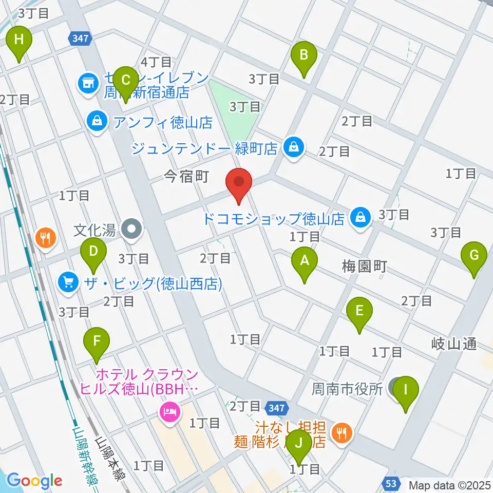 ポップス川上周南ピアノ館周辺のカフェ一覧地図