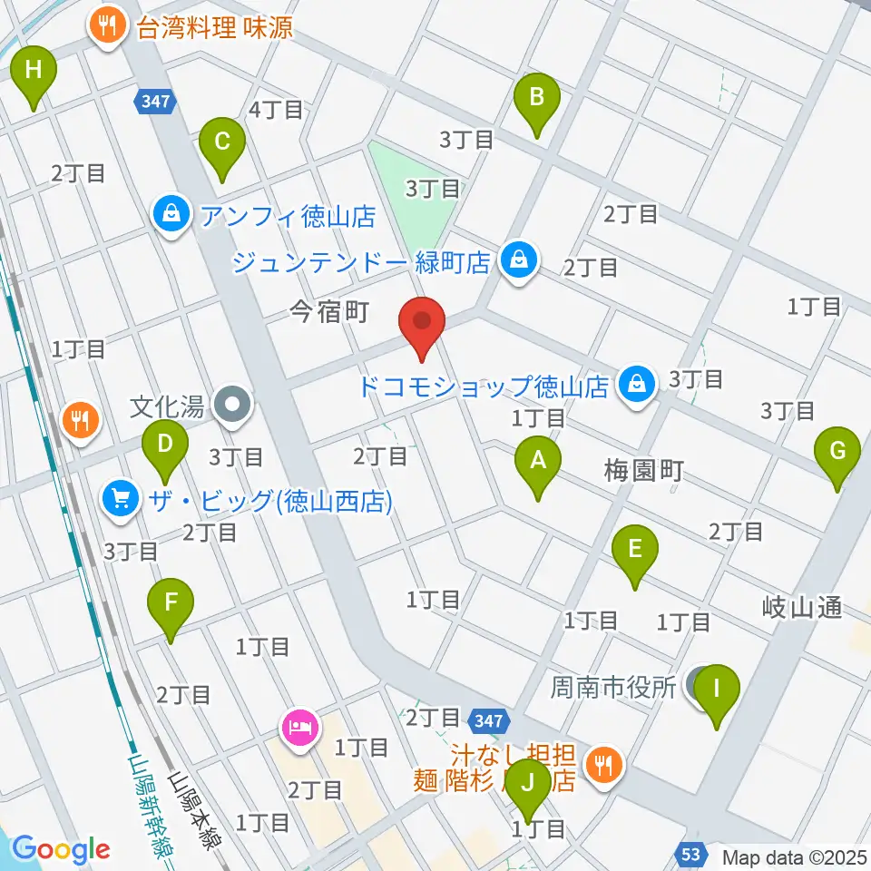 ポップス川上周南ピアノ館周辺のカフェ一覧地図