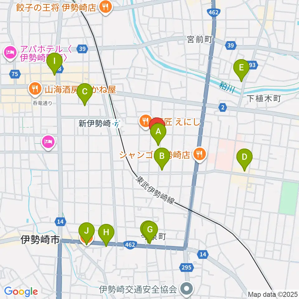 REFUGE Isesaki Studio周辺のカフェ一覧地図