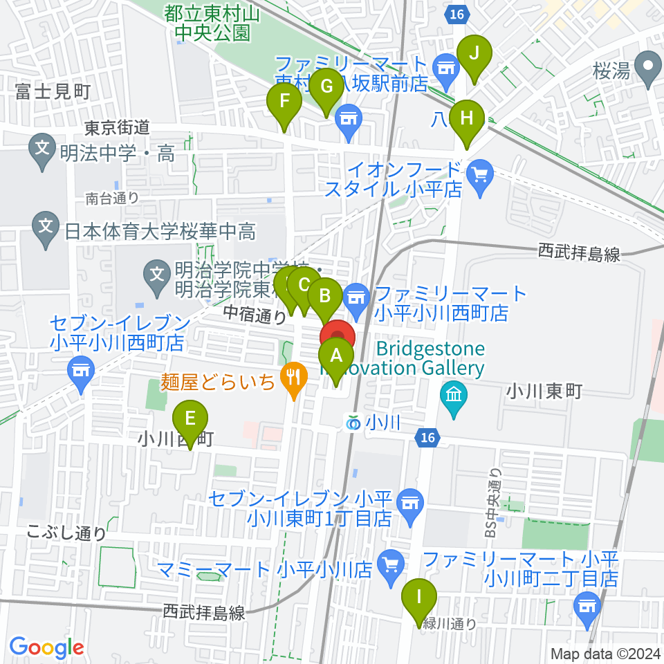 小川 STUDIO M周辺のカフェ一覧地図