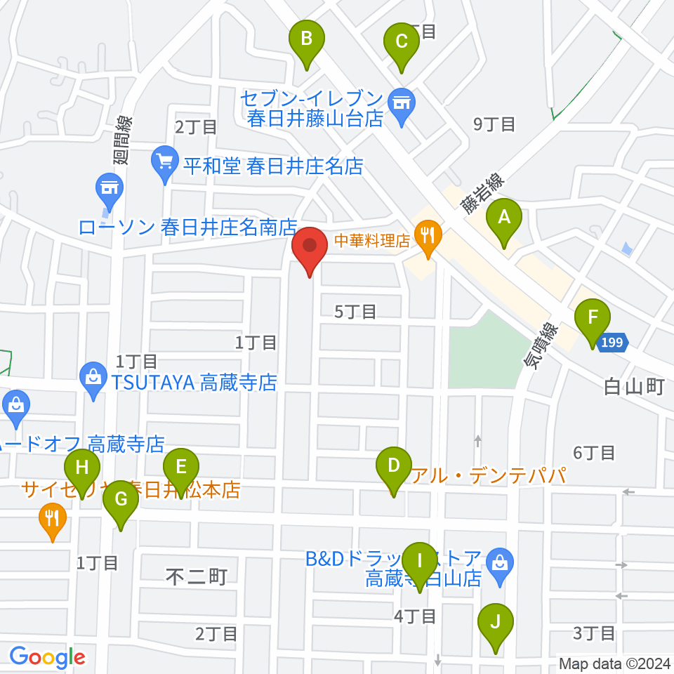 スタジオルシール周辺のカフェ一覧地図