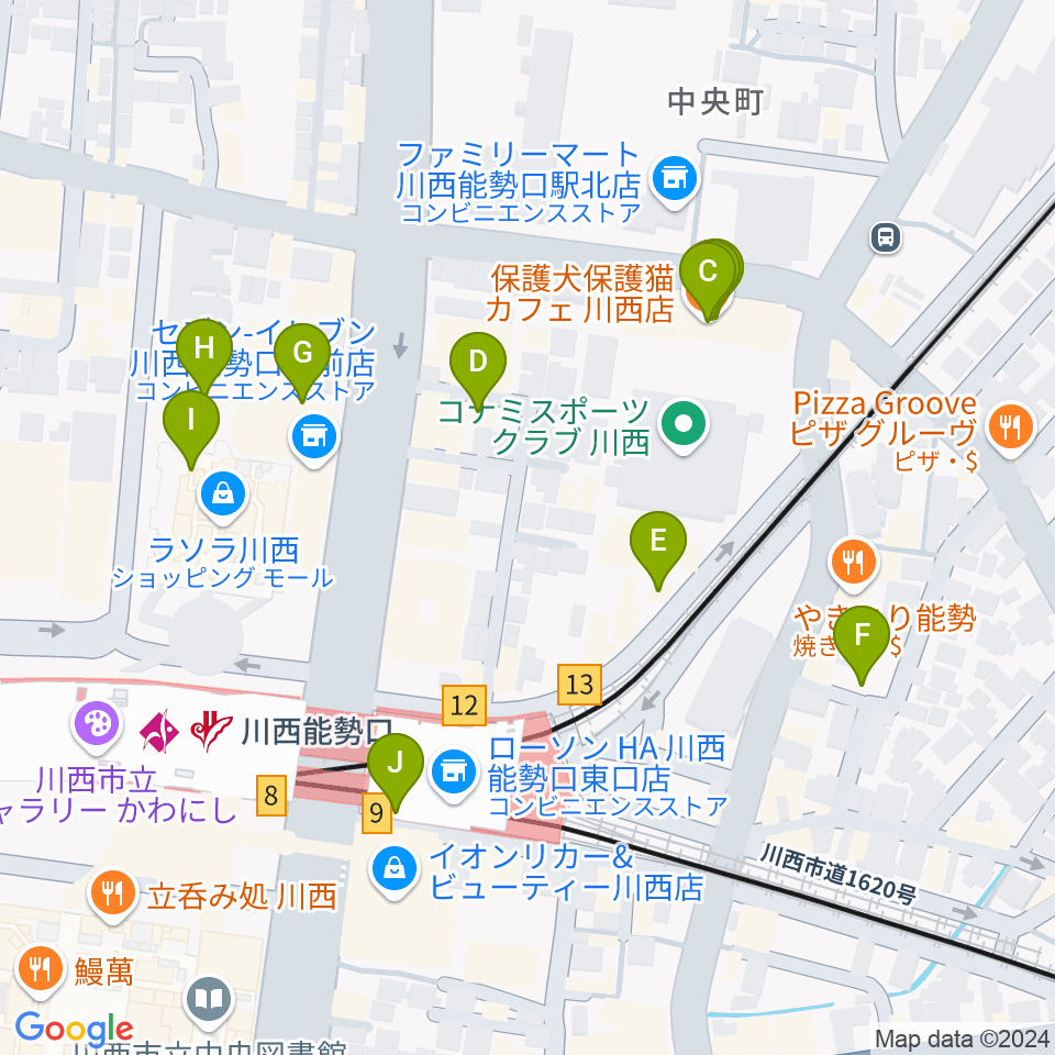 スタジオループ周辺のカフェ一覧地図