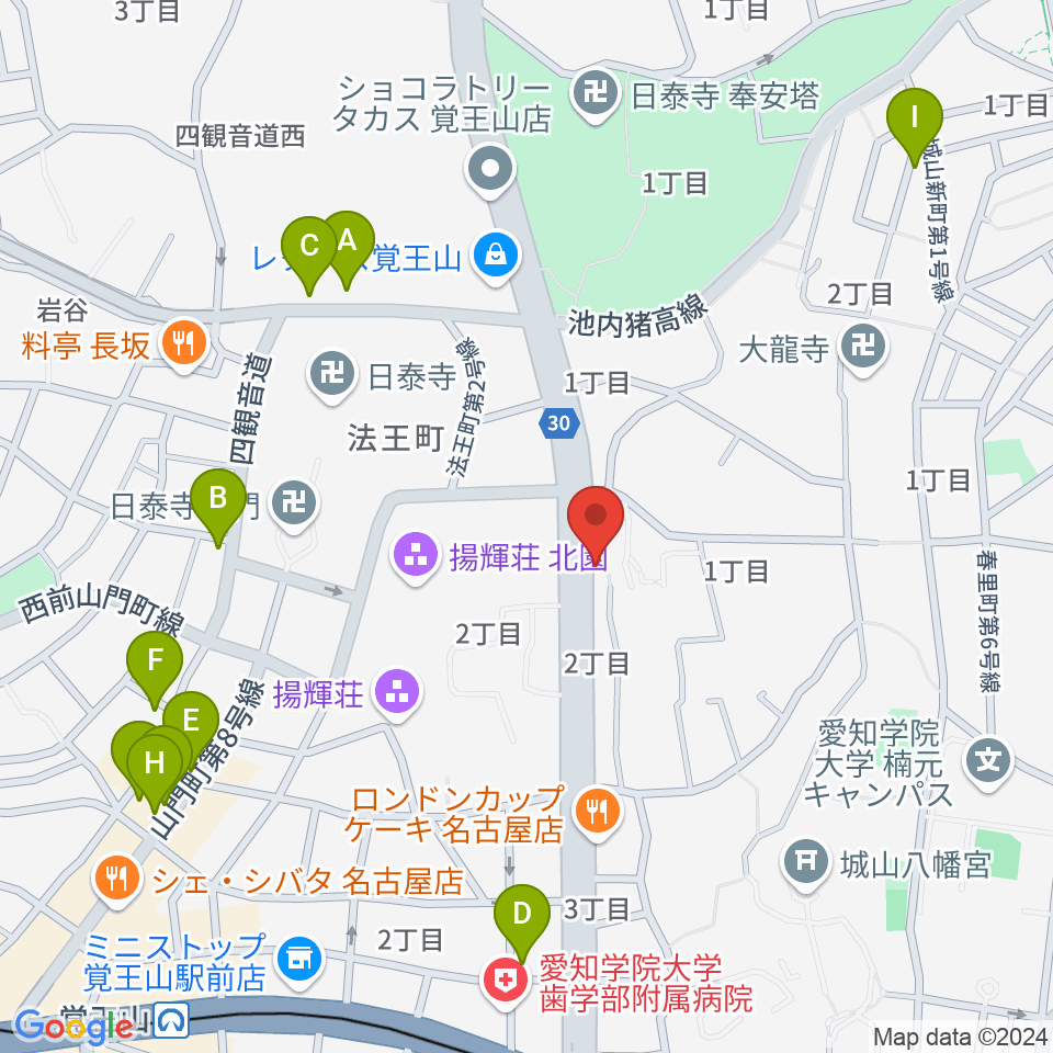 music studio blue周辺のカフェ一覧地図