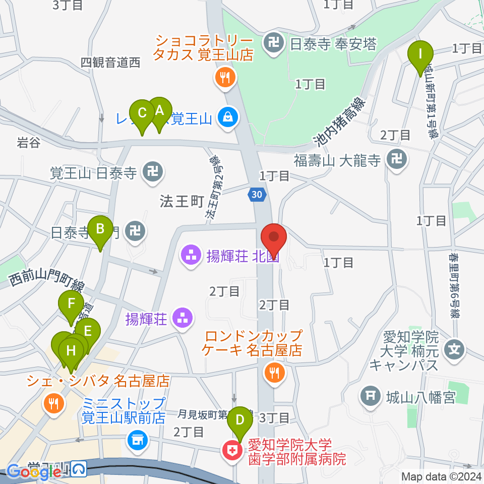 music studio blue周辺のカフェ一覧地図