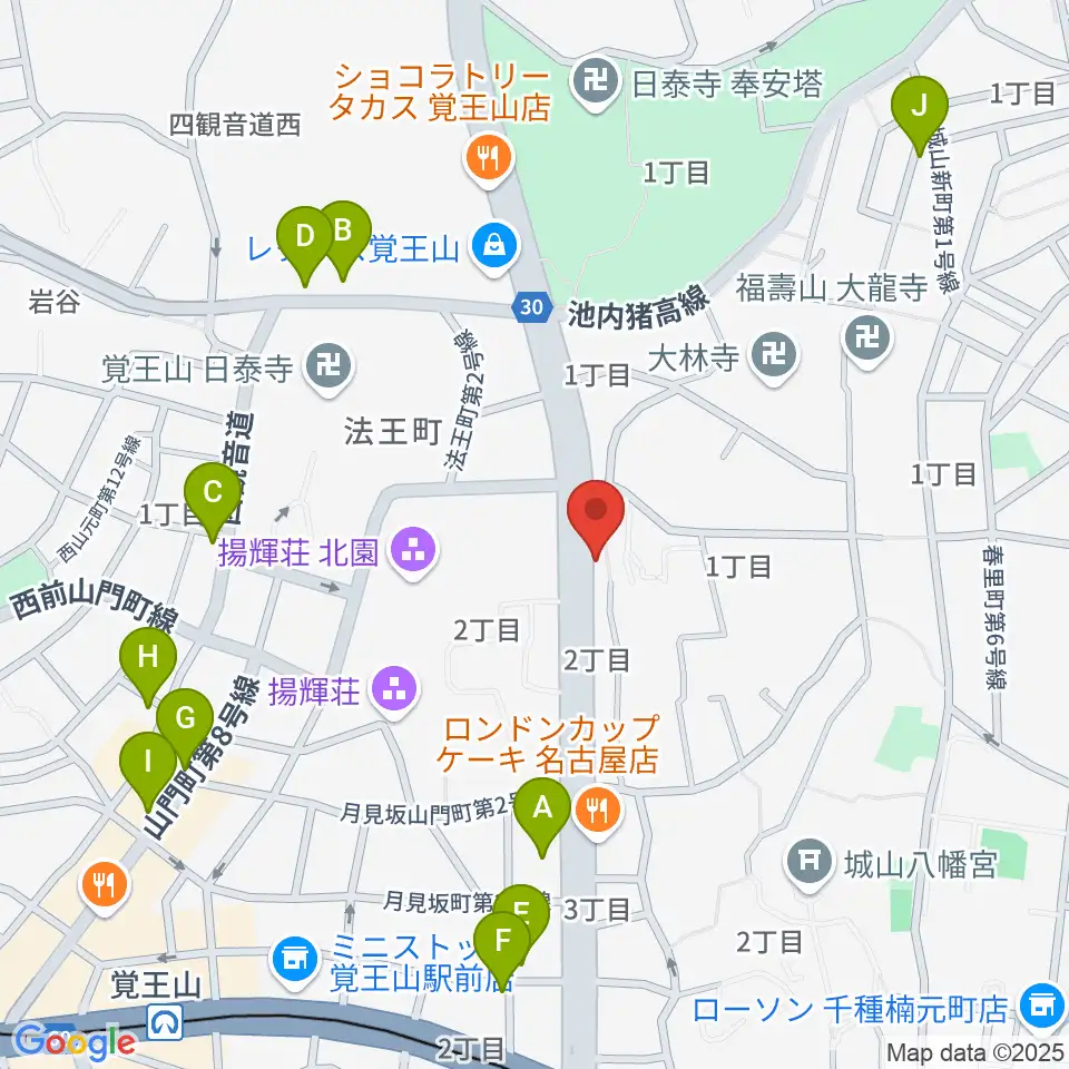 music studio blue周辺のカフェ一覧地図
