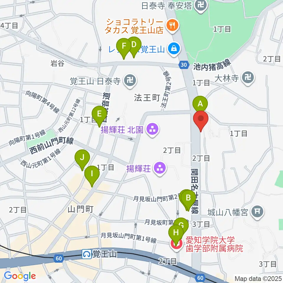 music studio blue周辺のカフェ一覧地図