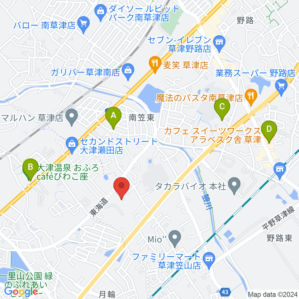 ライブスタジオL.Q.周辺のカフェ一覧地図