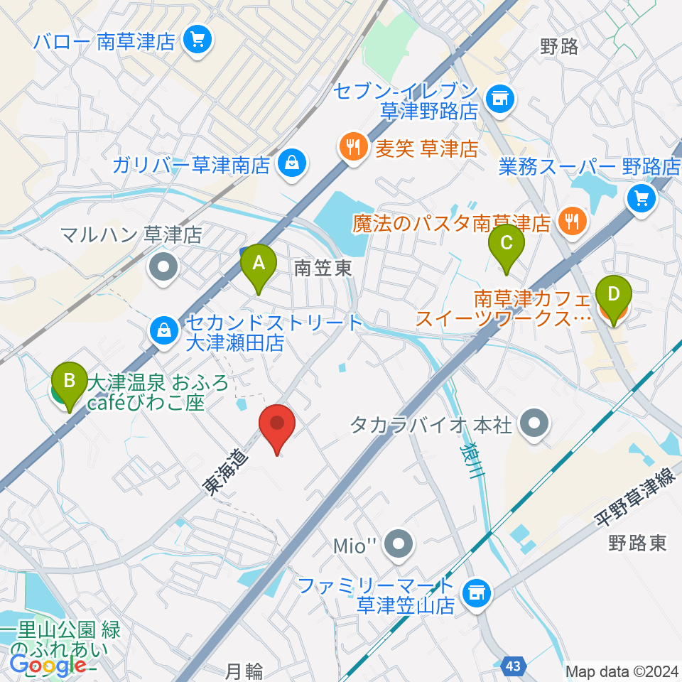 ライブスタジオL.Q.周辺のカフェ一覧地図