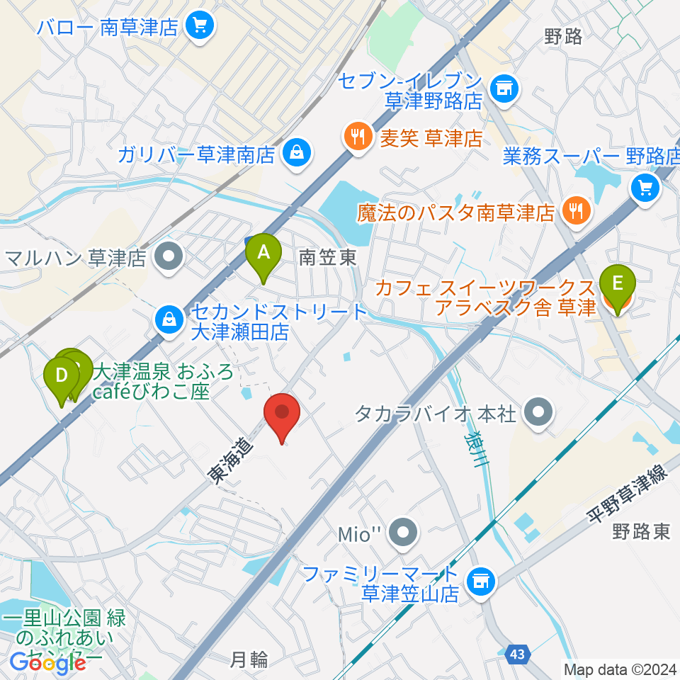 ライブスタジオL.Q.周辺のカフェ一覧地図