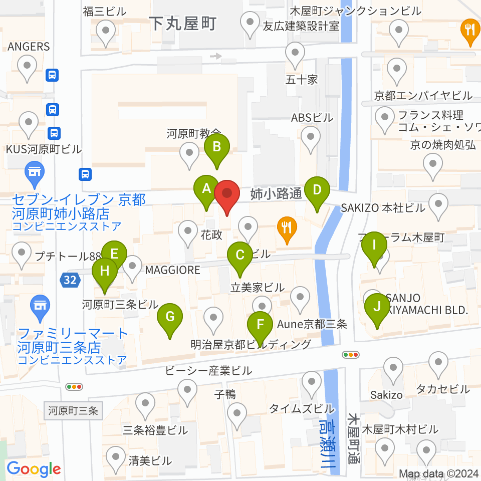 スタジオラグ河原町店周辺のカフェ一覧地図