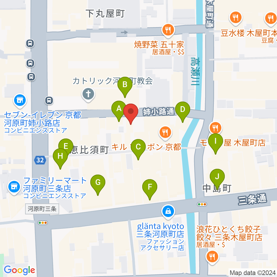 スタジオラグ河原町店周辺のカフェ一覧地図