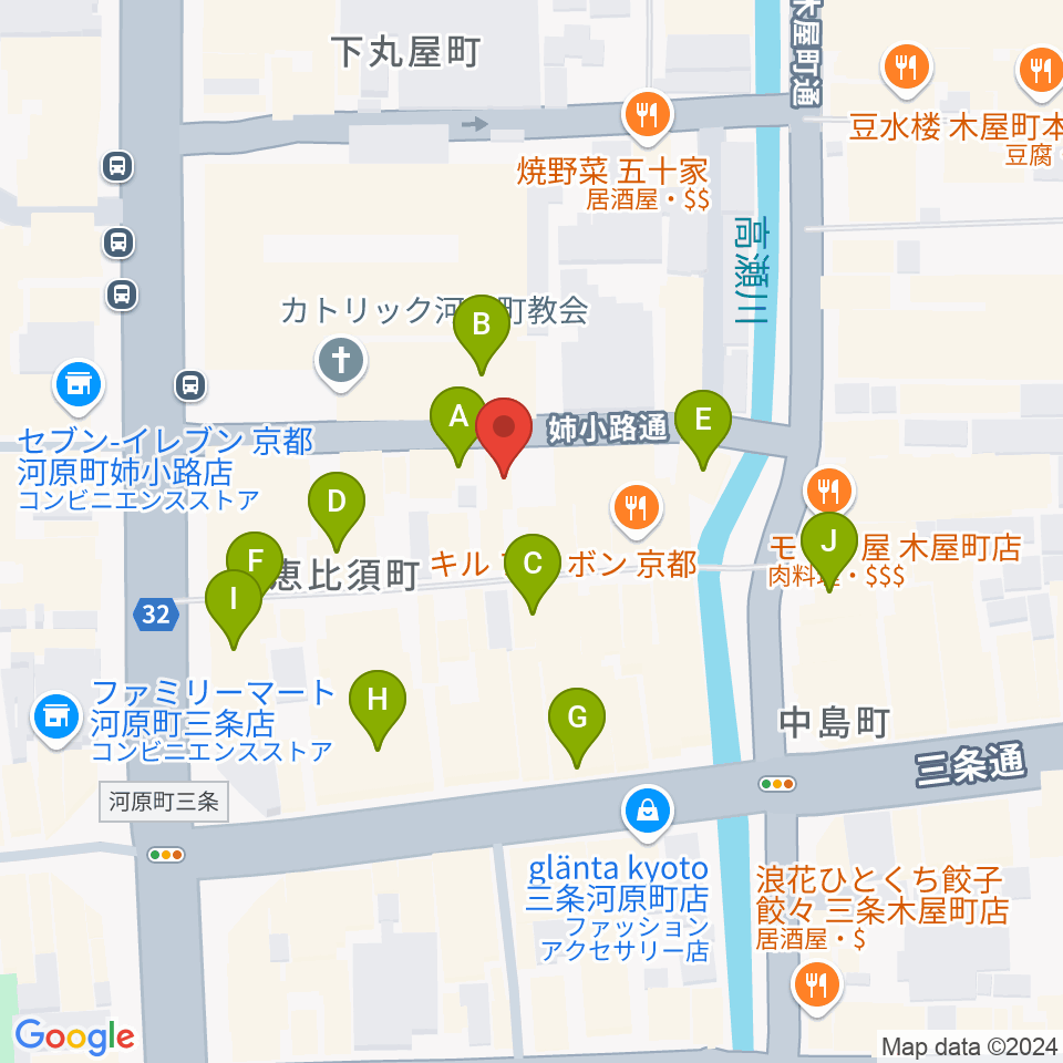 スタジオラグ河原町店周辺のカフェ一覧地図