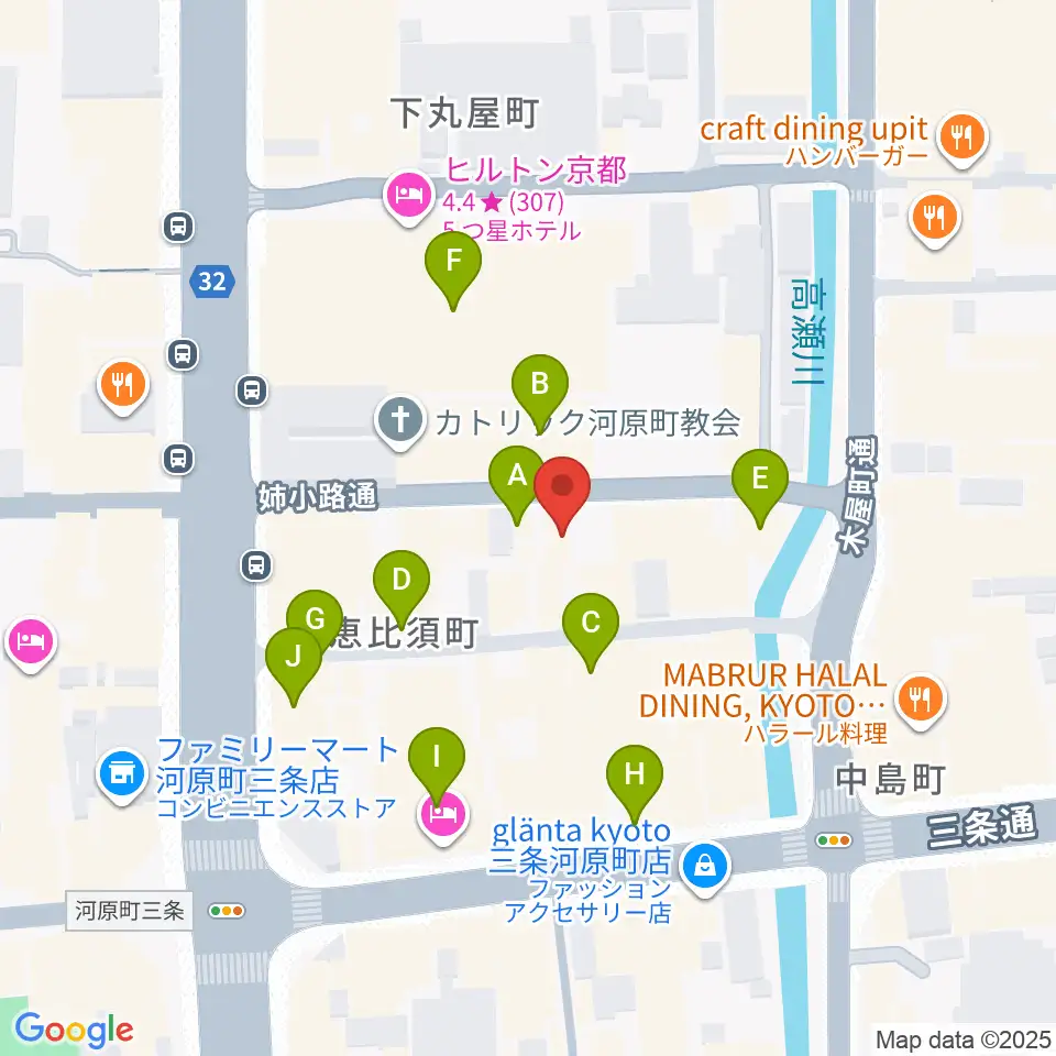 スタジオラグ河原町店周辺のカフェ一覧地図