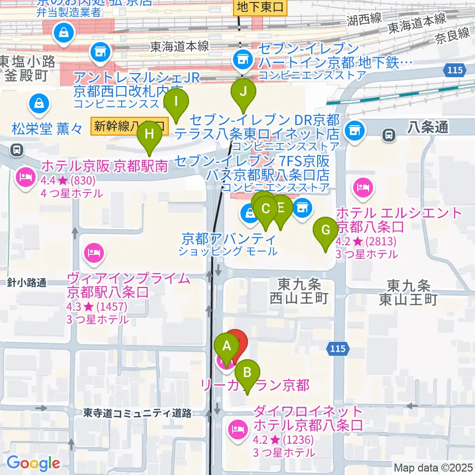 ノリキスタジオ周辺のカフェ一覧地図