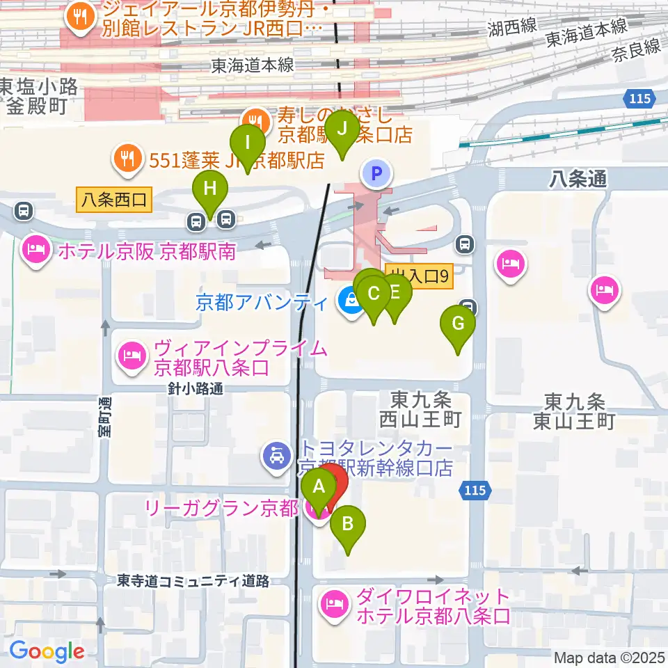 ノリキスタジオ周辺のカフェ一覧地図