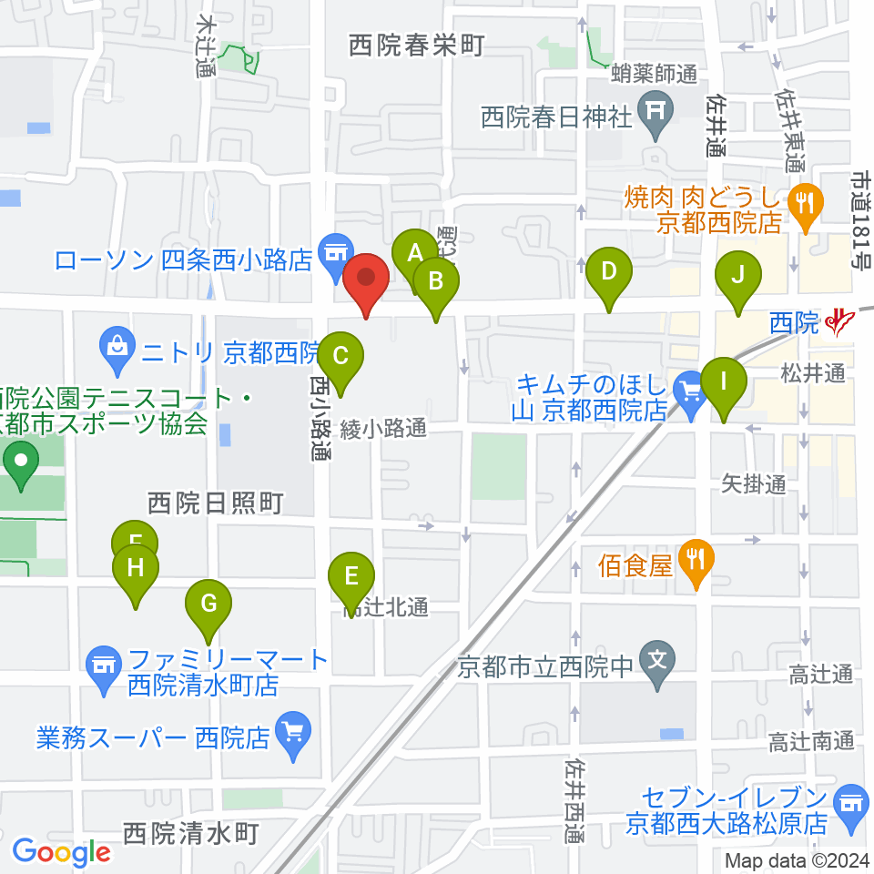 スタジオハナマウイOKUSHA周辺のカフェ一覧地図