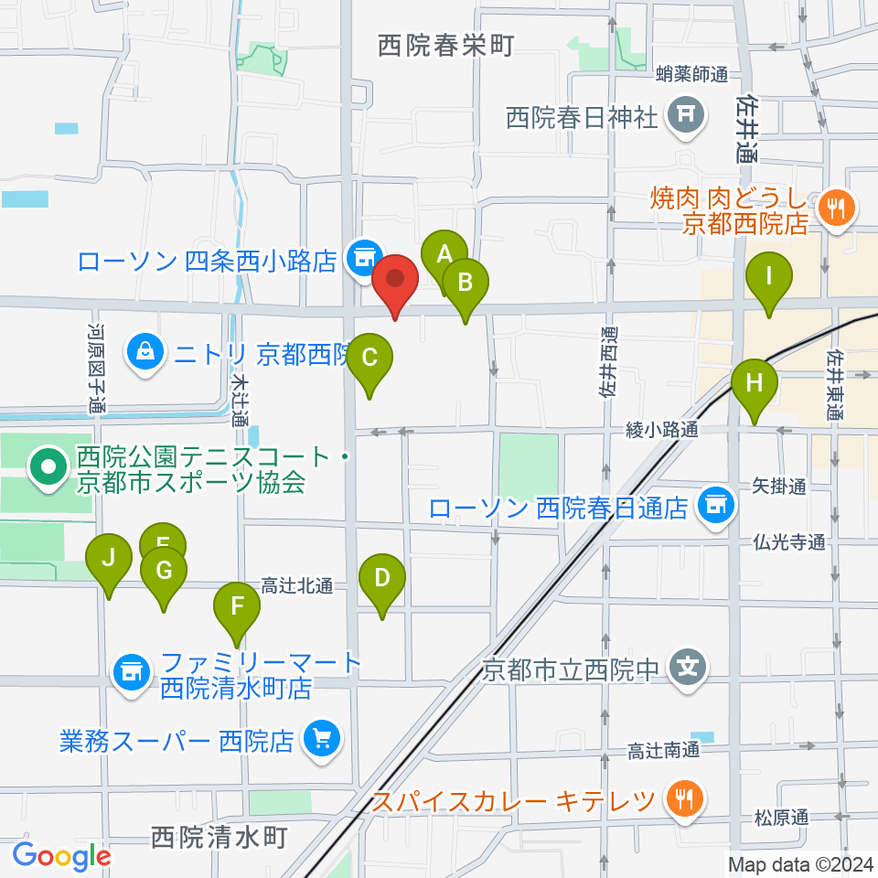 スタジオハナマウイOKUSHA周辺のカフェ一覧地図