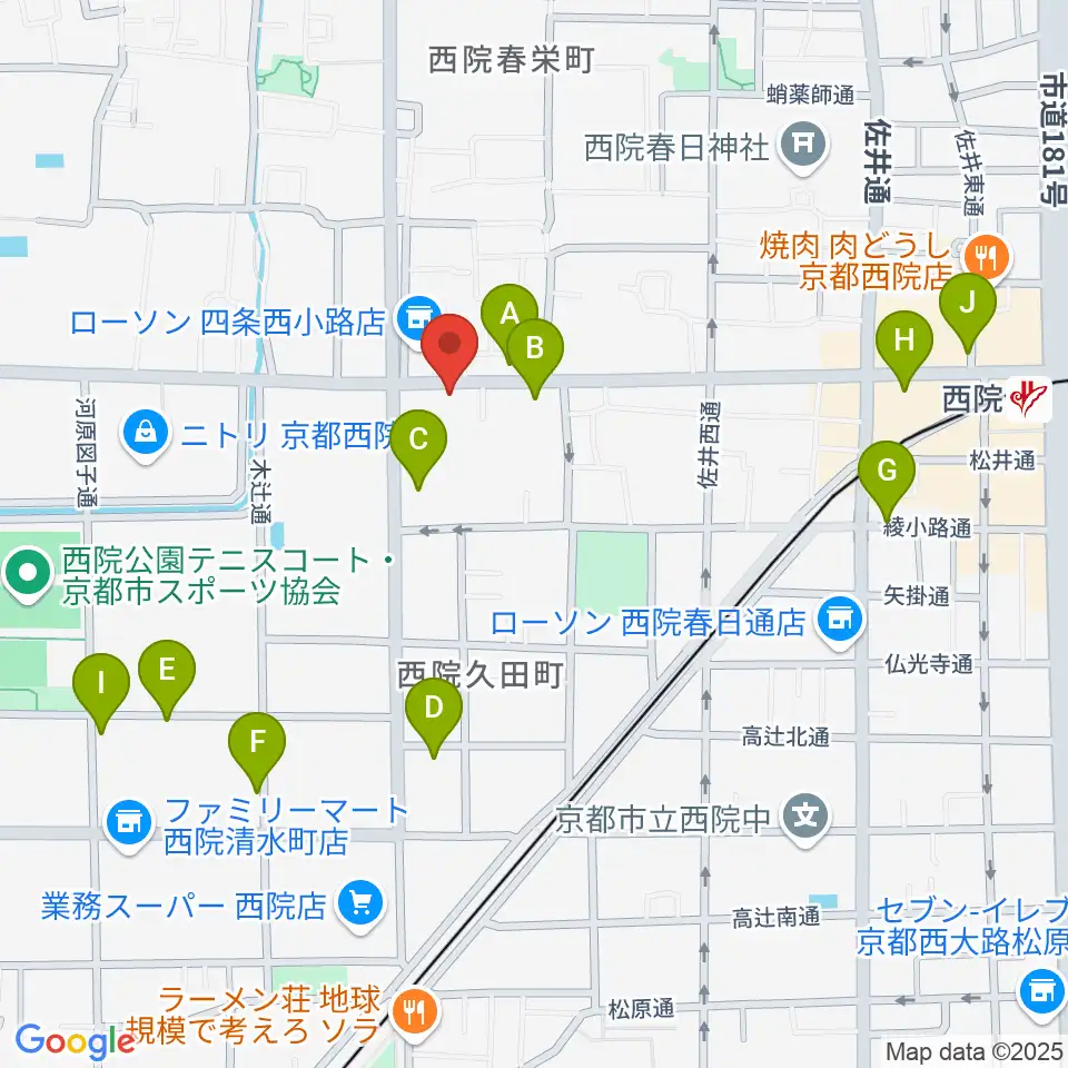 スタジオハナマウイOKUSHA周辺のカフェ一覧地図