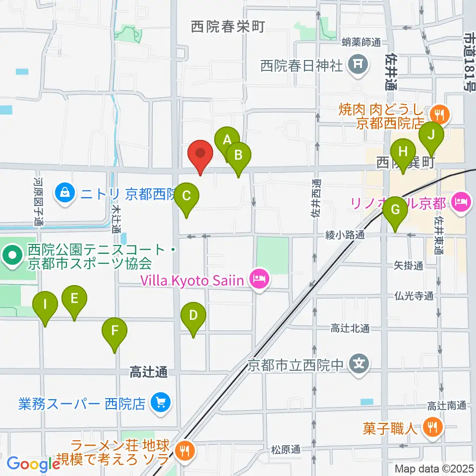 スタジオハナマウイOKUSHA周辺のカフェ一覧地図