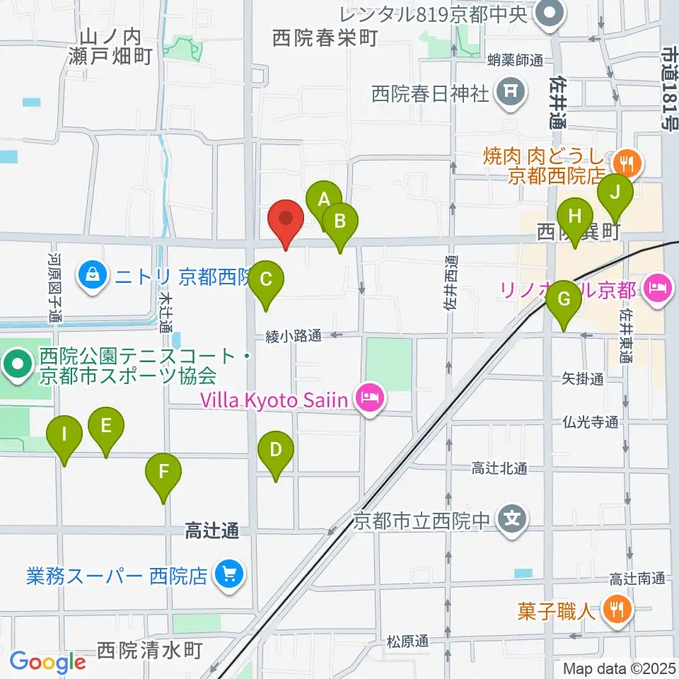 スタジオハナマウイOKUSHA周辺のカフェ一覧地図