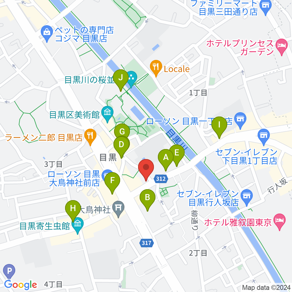 インターセプター周辺のカフェ一覧地図