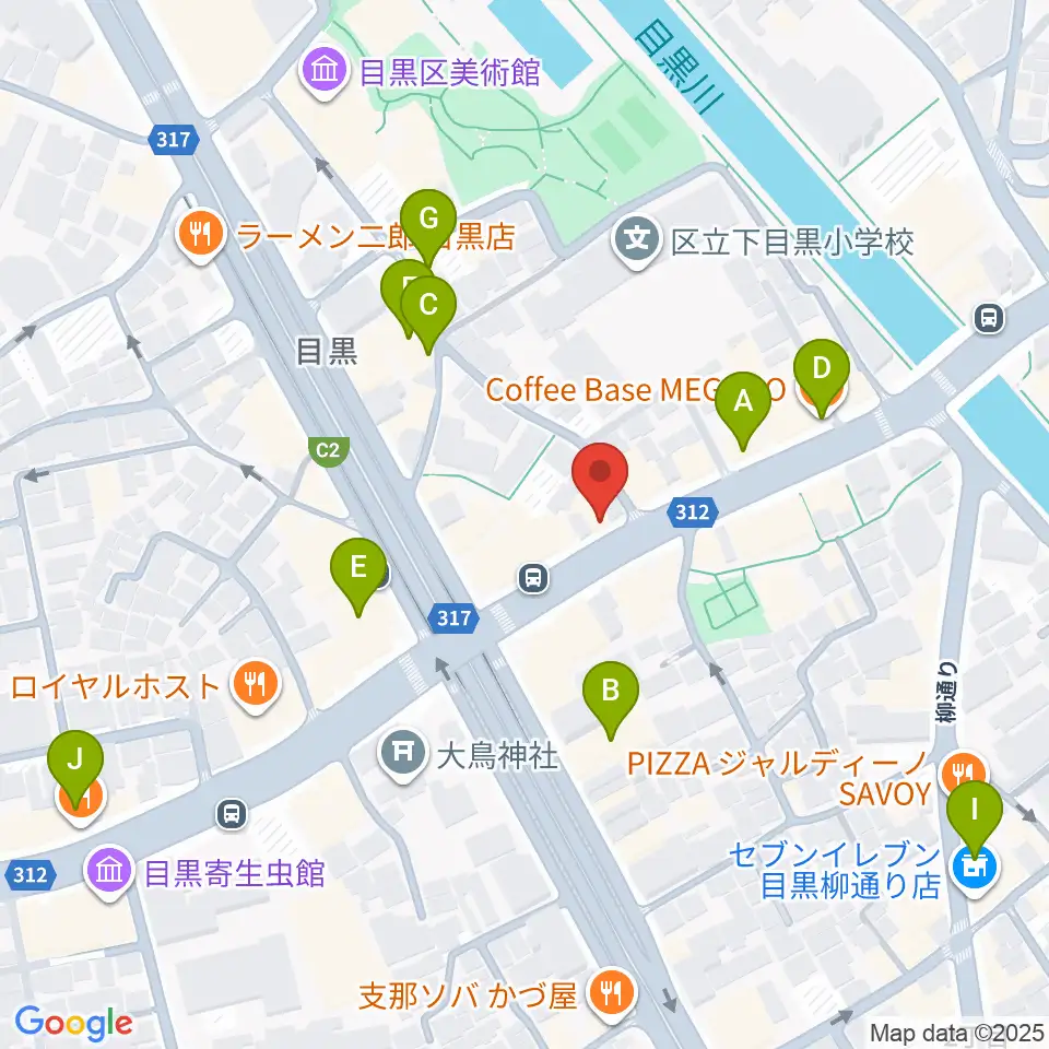インターセプター周辺のカフェ一覧地図