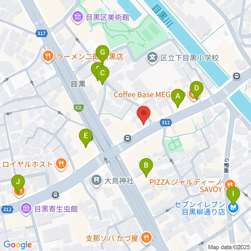インターセプター周辺のカフェ一覧地図