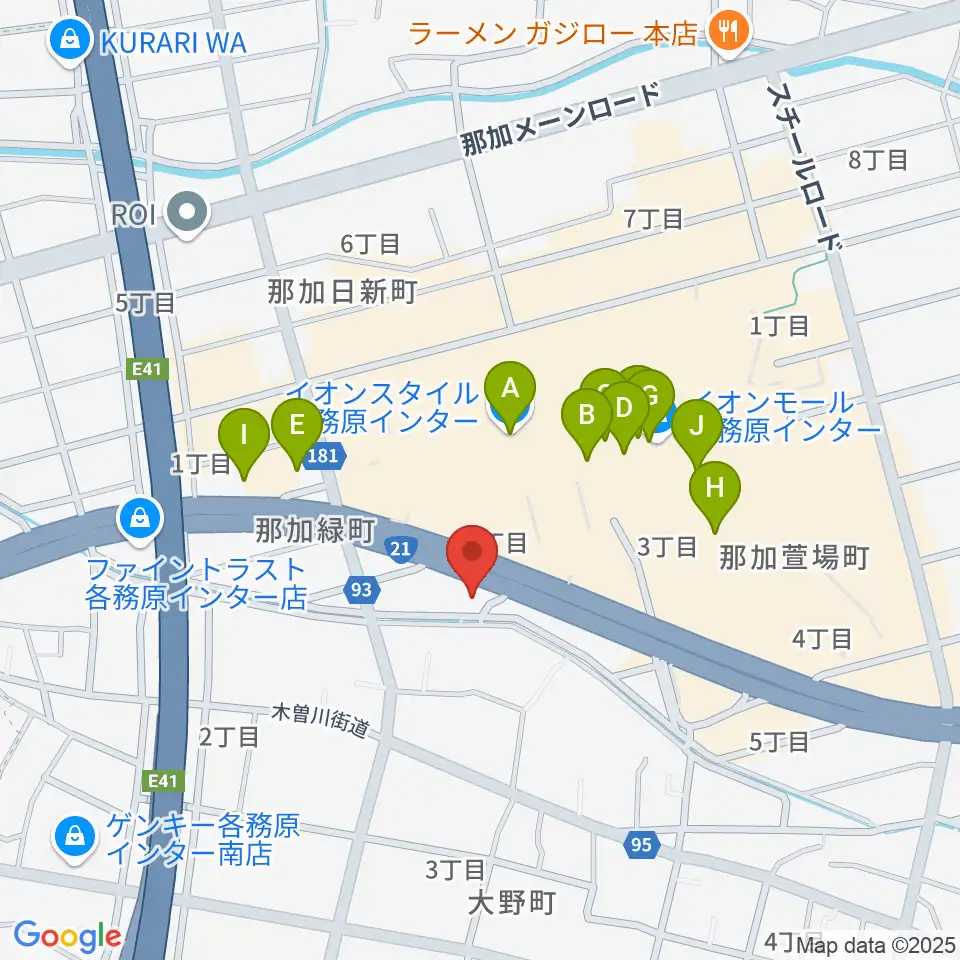 GOUスタジオ周辺のカフェ一覧地図
