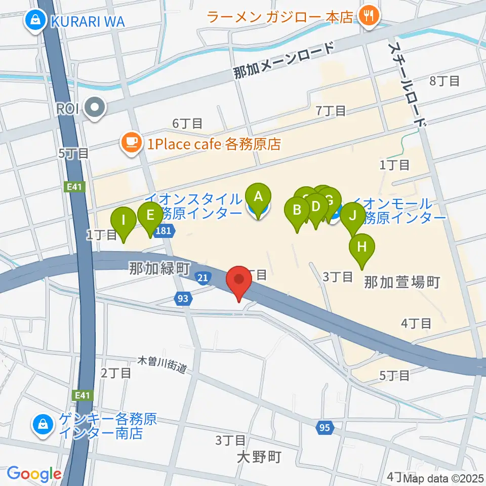 GOUスタジオ周辺のカフェ一覧地図