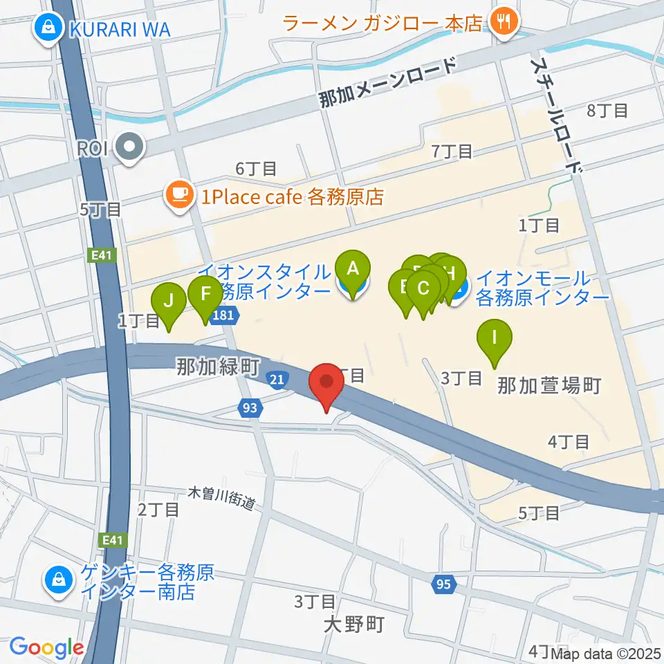 GOUスタジオ周辺のカフェ一覧地図
