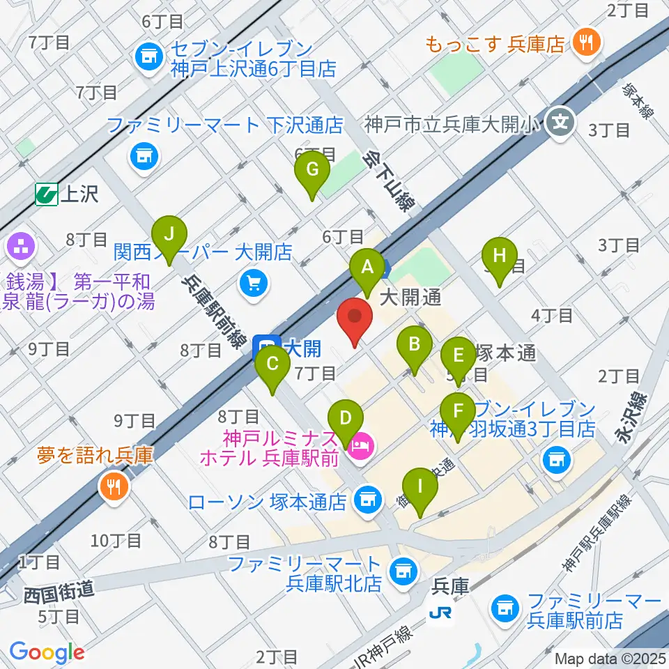 スタジオ ギンガムチェック周辺のカフェ一覧地図