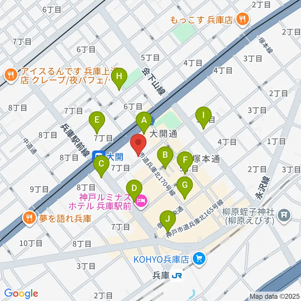 スタジオ ギンガムチェック周辺のカフェ一覧地図