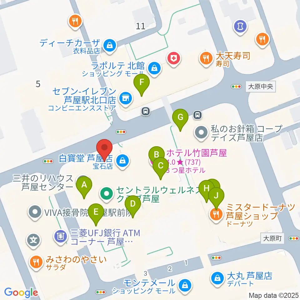 結城カルチャーセンター周辺のカフェ一覧地図