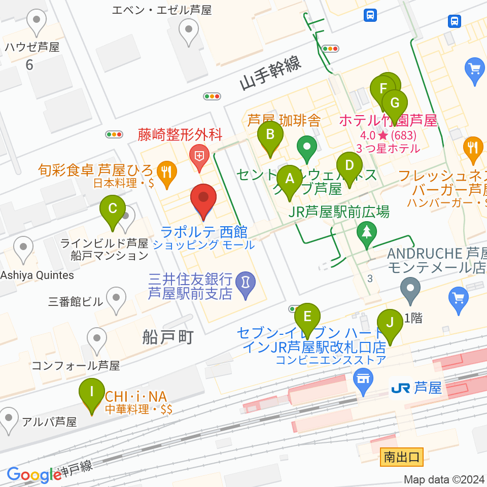 結城カルチャーセンター周辺のカフェ一覧地図