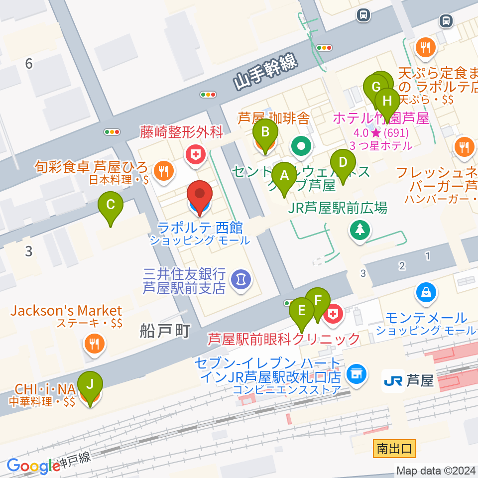 結城カルチャーセンター周辺のカフェ一覧地図