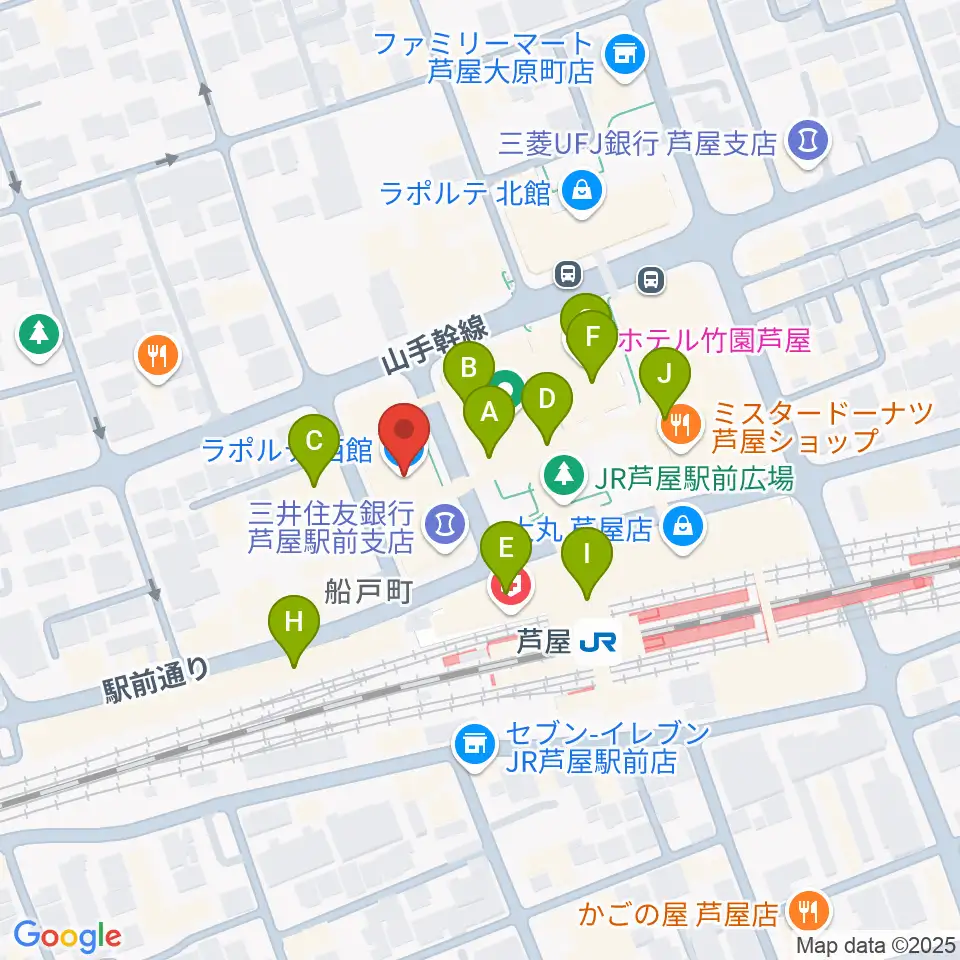 結城カルチャーセンター周辺のカフェ一覧地図