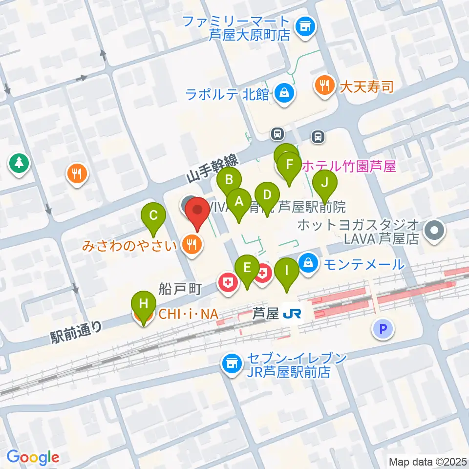 結城カルチャーセンター周辺のカフェ一覧地図