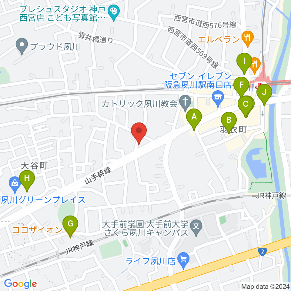 スタジオヌーブ周辺のカフェ一覧地図