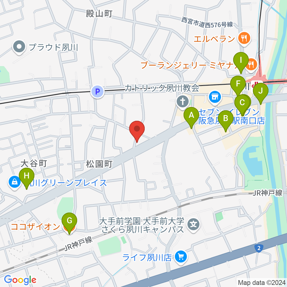 スタジオヌーブ周辺のカフェ一覧地図